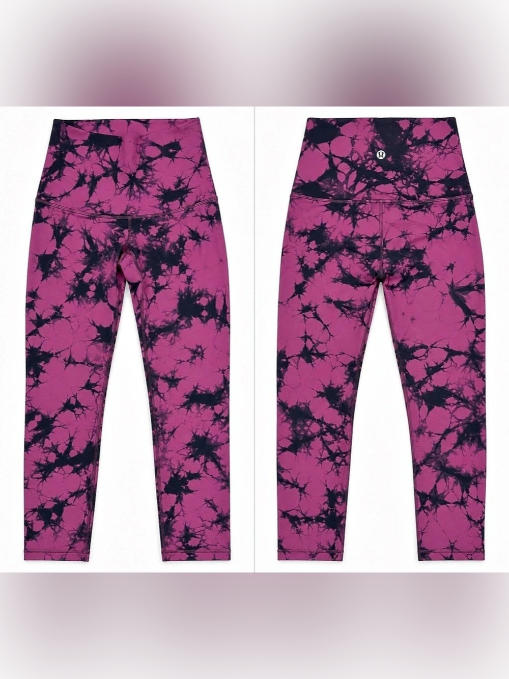 Lululemon Wunder Under Crop II Leggings Breezie Regal Plum Black Luon